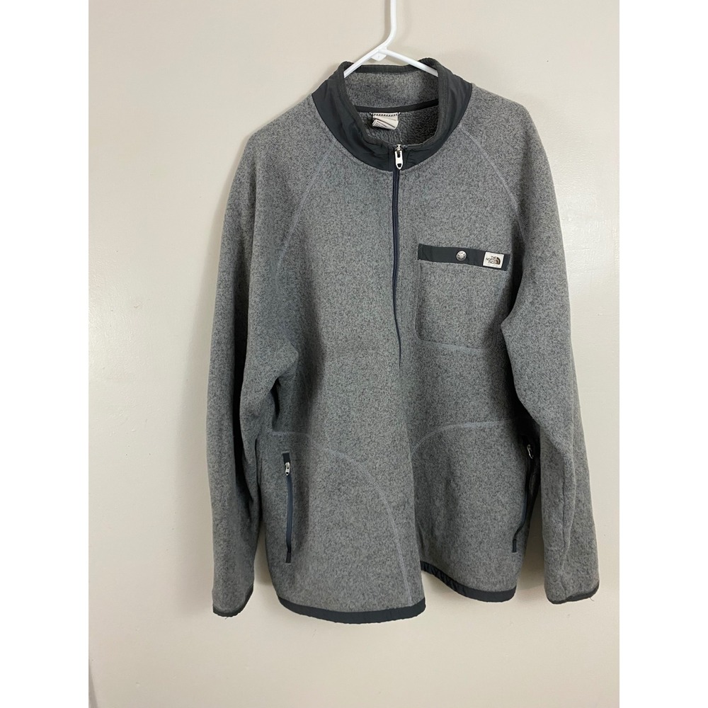 The North Face Gordon Lyons Full Zip Fleece Men XXL Gray Sweater Jacket